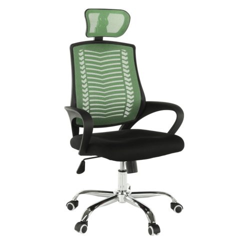 IMELA Irodai szék, zöld/ fekete/króm, TYP 1
