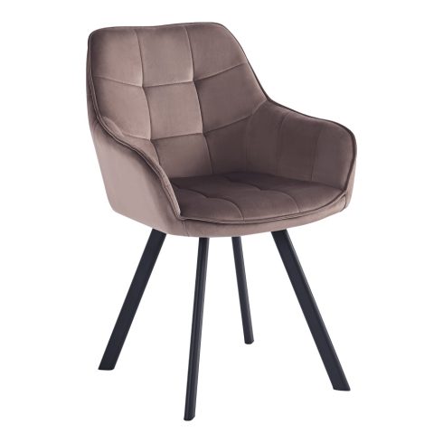 PETIN Design fotel, szürkésbarna Velvet/fekete
