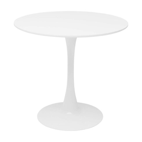 REVENTON Étkezőasztal, kerek, fehér, matt, átmérő 80 cm, NEW