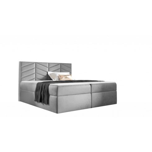 ST6 boxspring ágy 140cm világosszürke Riviera 91