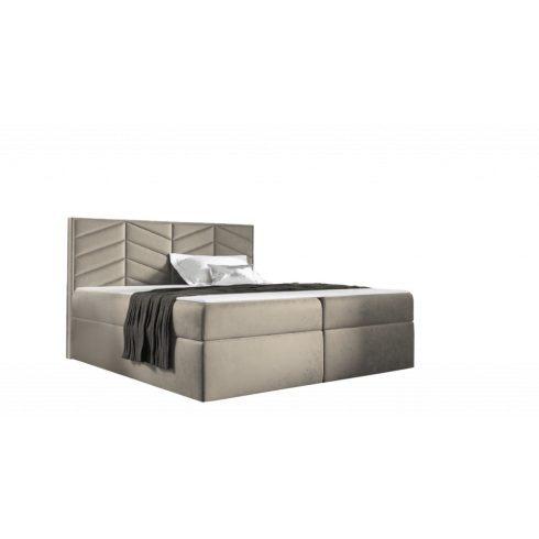 ST6 boxspring ágy 140cm világosbézs Riviera 21