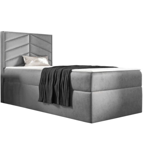 ST7 boxspring ágy 70cm világosszürke Riviera 91