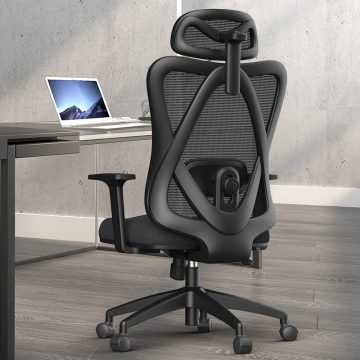 Ergonomikus irodai szék, forgószék, fekete (T15) hálós